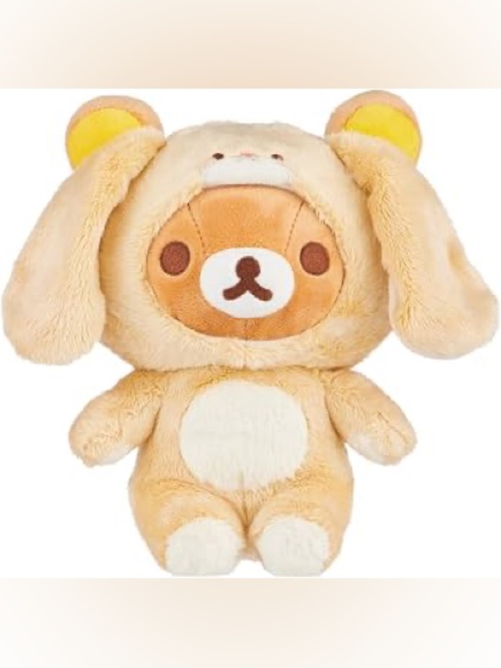 San-x Rilakkuma 2015 Yellow Bunny Rabbit  Costume Plush 9” Zipper Pocket - Rare